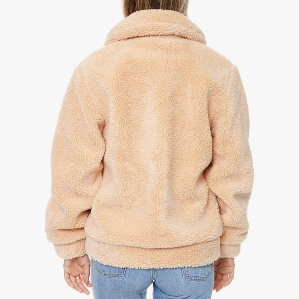 Elodie Women's Fuzzy Faux Shearling Teddy Bear Jacket - Picture 3 of 4